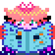 An emote of my (@patopye) vtuber holding a newspaper with holes in it for the eyes, lifting it up and looking suspiciously.