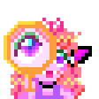 Pixel emote of my vtuber looking through a magnifying glass.
